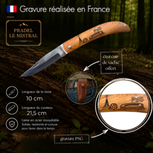 Couteau de poche Pradel le Mistral avec PSG C1004PSG