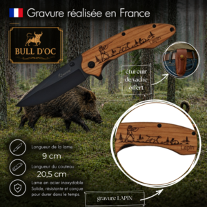 Couteau de poche BULL D'OC avec LAPIN CAB2Lapin