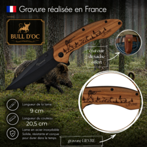 Couteau de poche BULL D'OC avec LIEVRE CAB2Lièvre