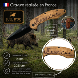 Couteau de poche BULL D'OC avec PALOMBE CAB2Palombe