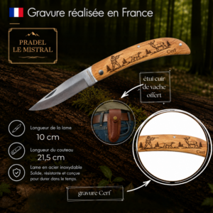Couteau de poche Padel le Mistral avec CERF C1004Cerf