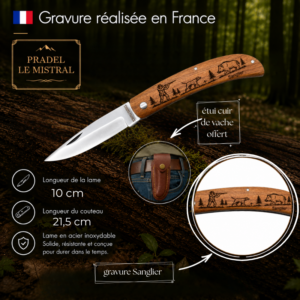 Couteau de poche Padel le Mistral avec SANGLIER C1004Sanglier