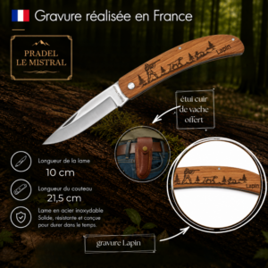 Couteau de poche Padel le Mistral avec LAPIN C1004Lapin
