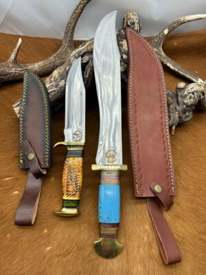 Set de 2 couteaux de chasse artisanaux : Sabre Oriental + Chipaway Cutlery USA ref SOC70
